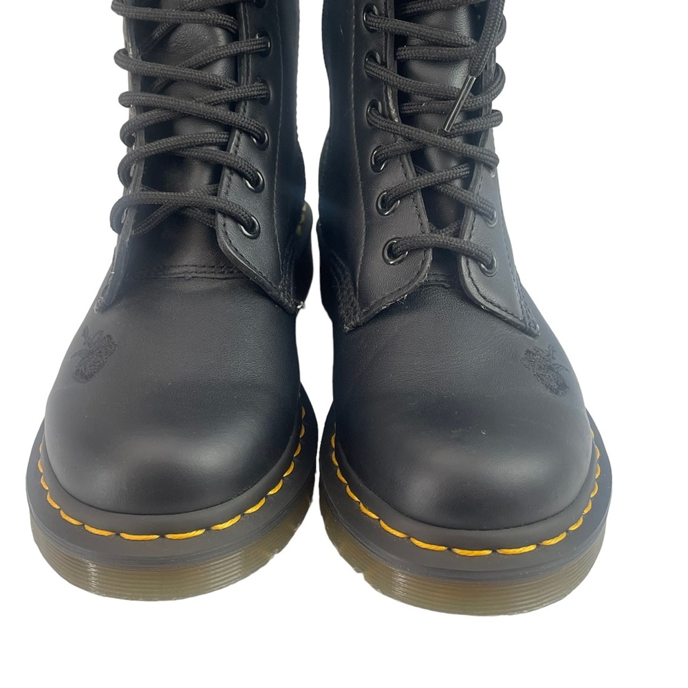 Dr MARTEN 1914 VONDA MON LEATHER BLACK BOOT FLOWER EMBROIDERY DETAILING SIZE UK4 - Picture 6 of 16